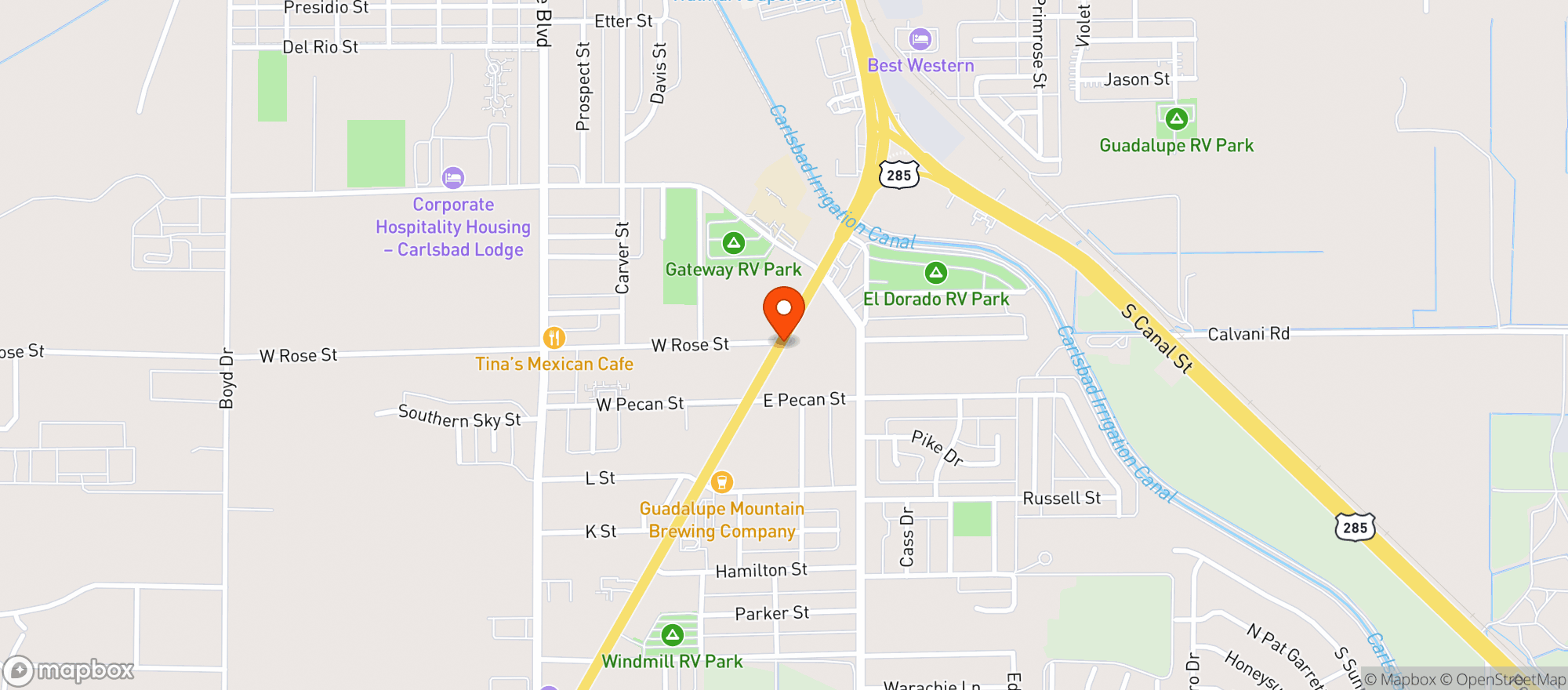 Map showing Allsup's