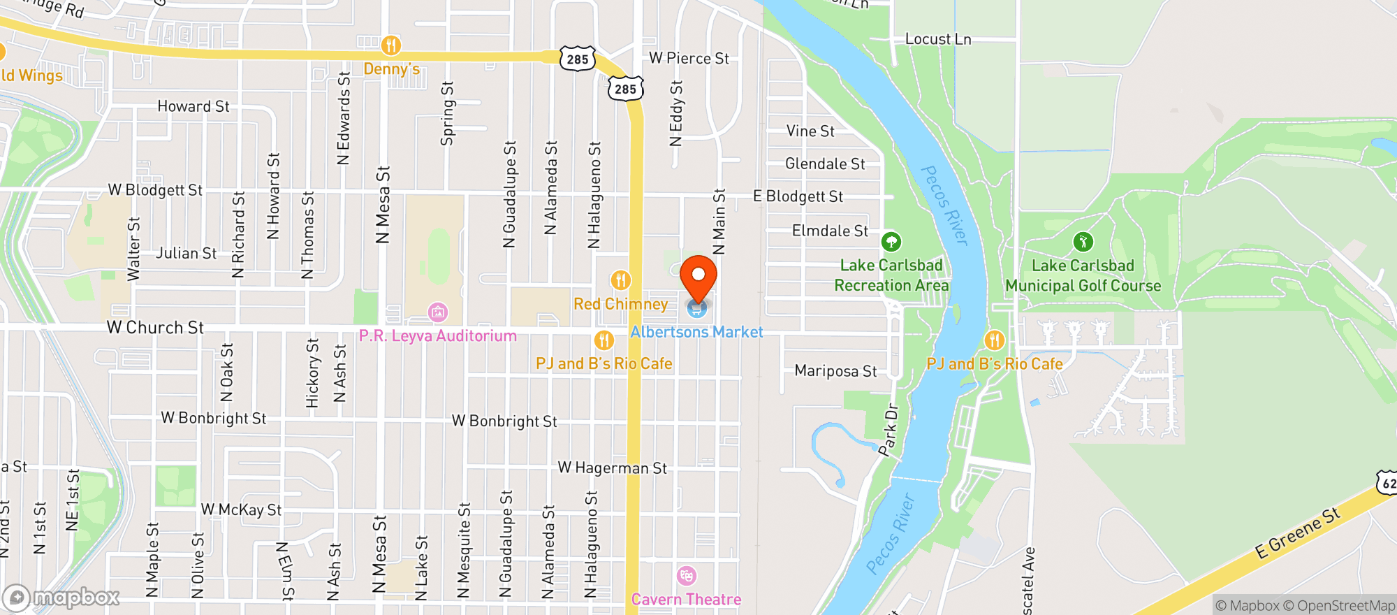 Map showing Albertsons - 0665 - Carlsbad