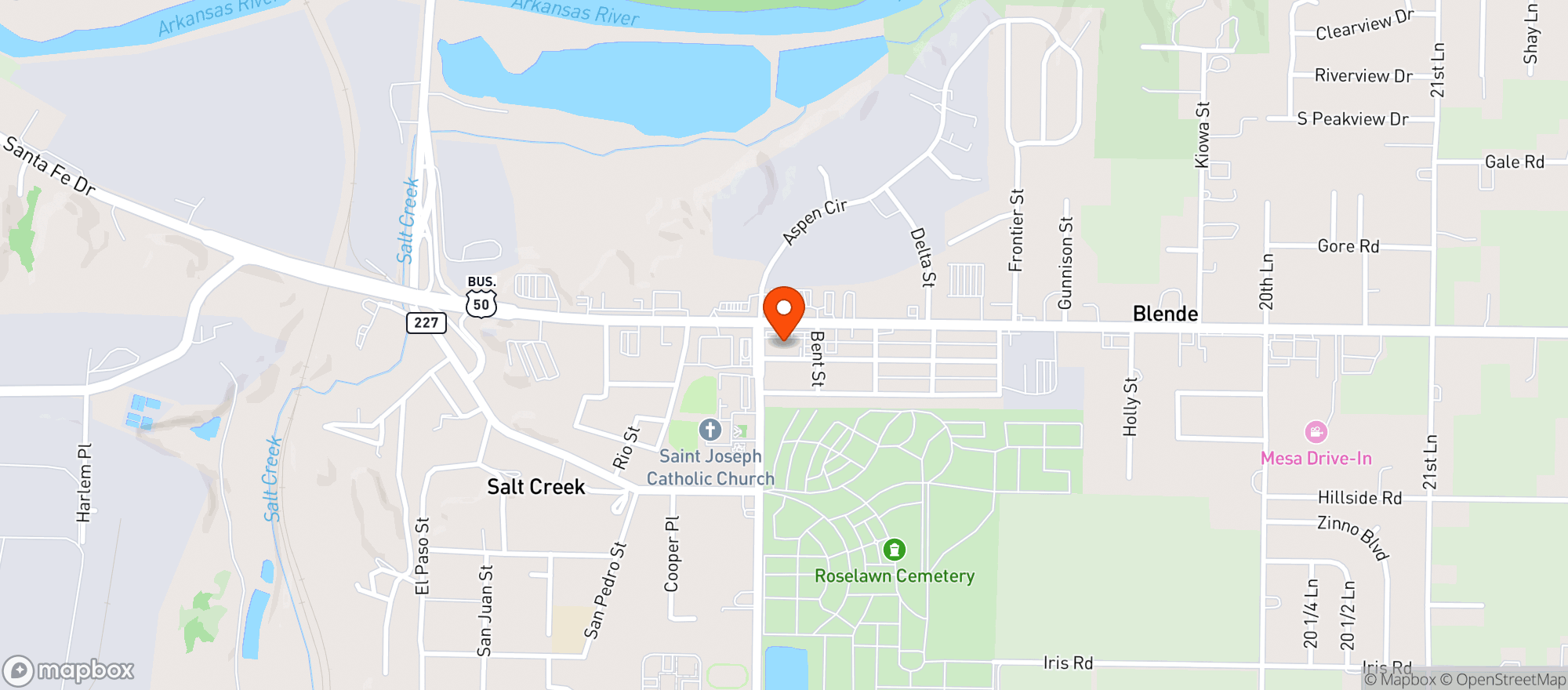 Map showing Aspen Square