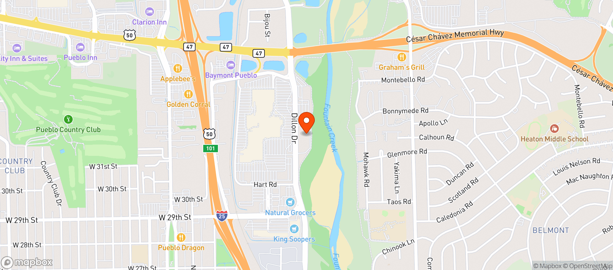 Map showing Target - Pueblo