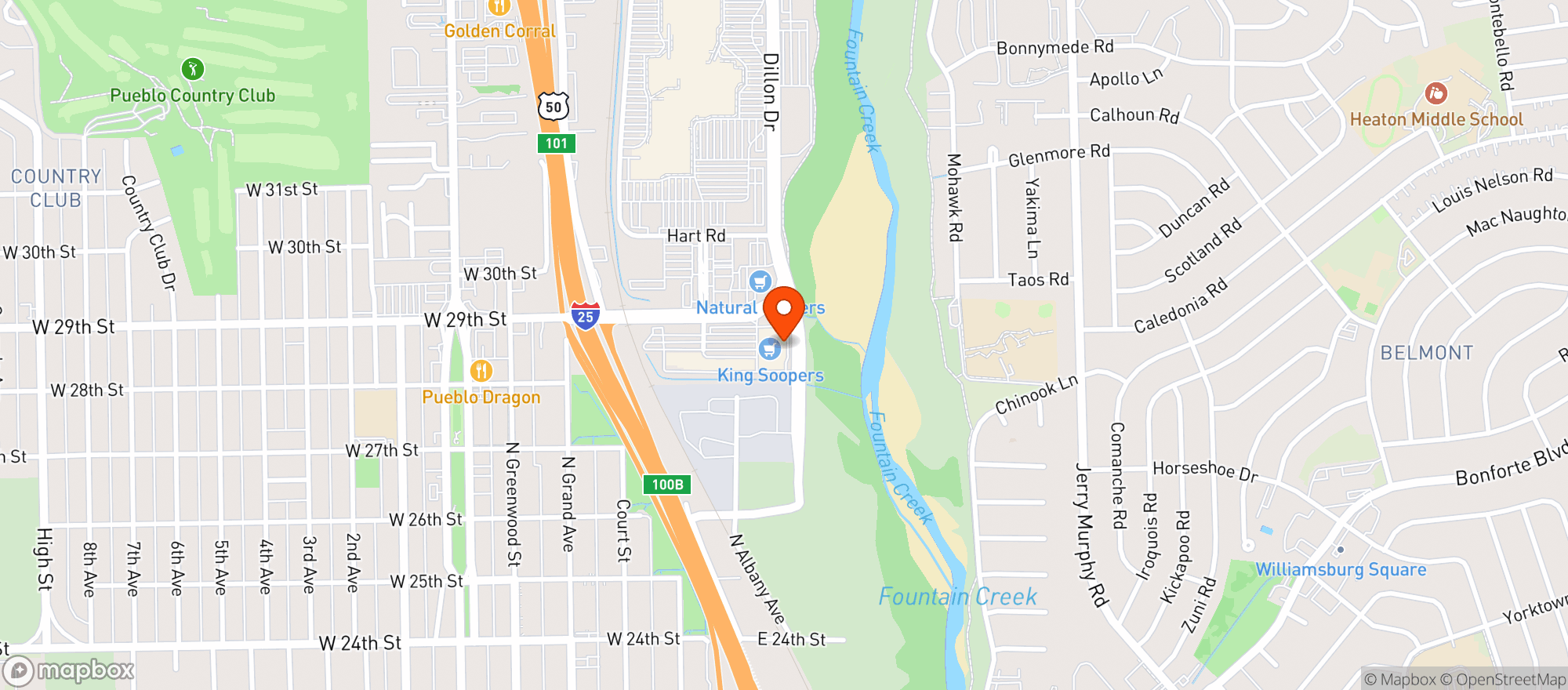 Map showing Kroger King Soopers