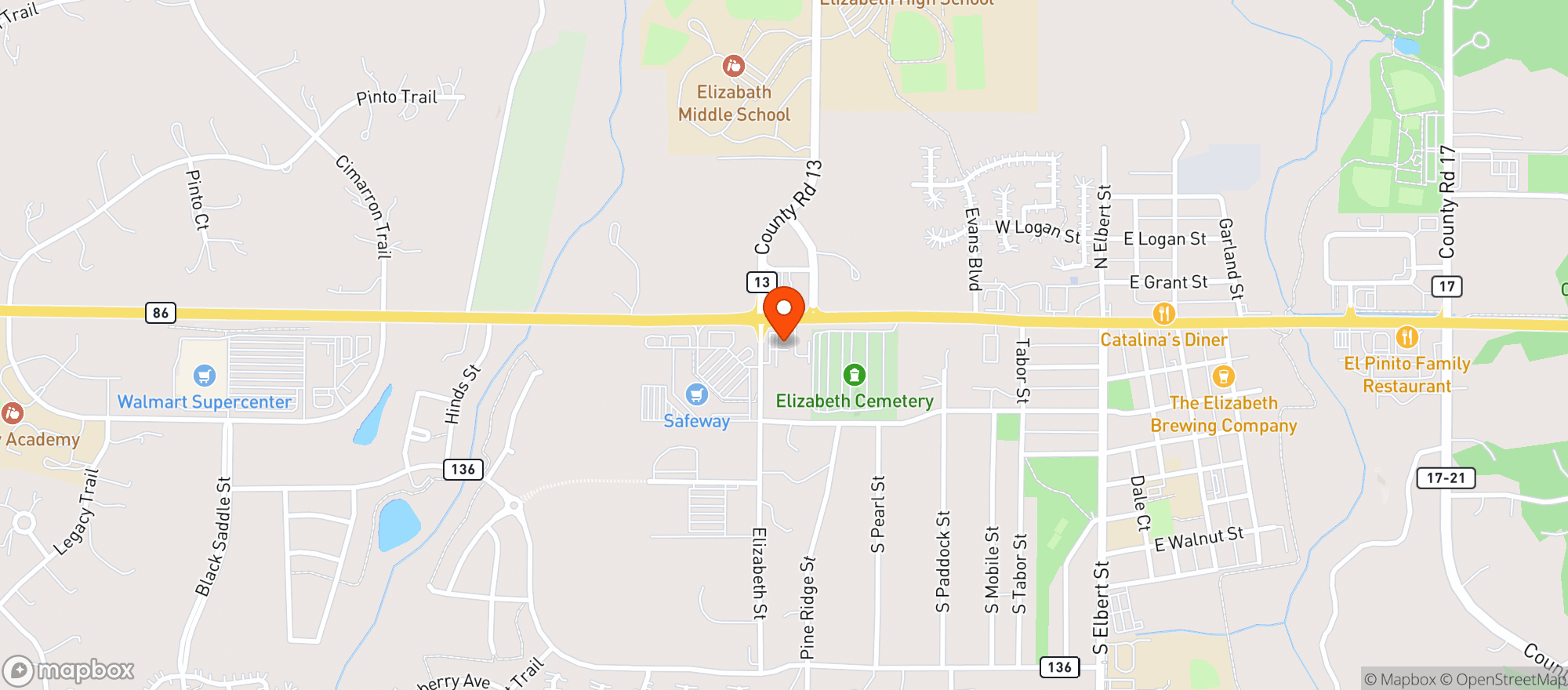 Map showing Outback Liquors