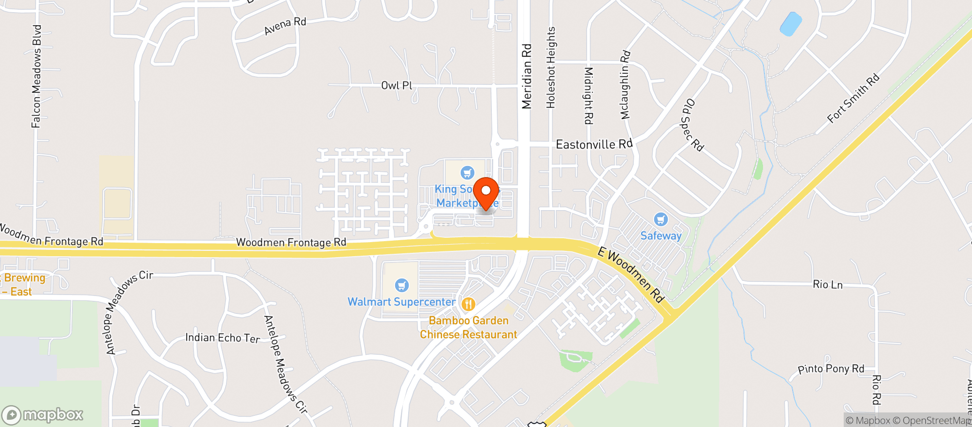Map showing King Soopers