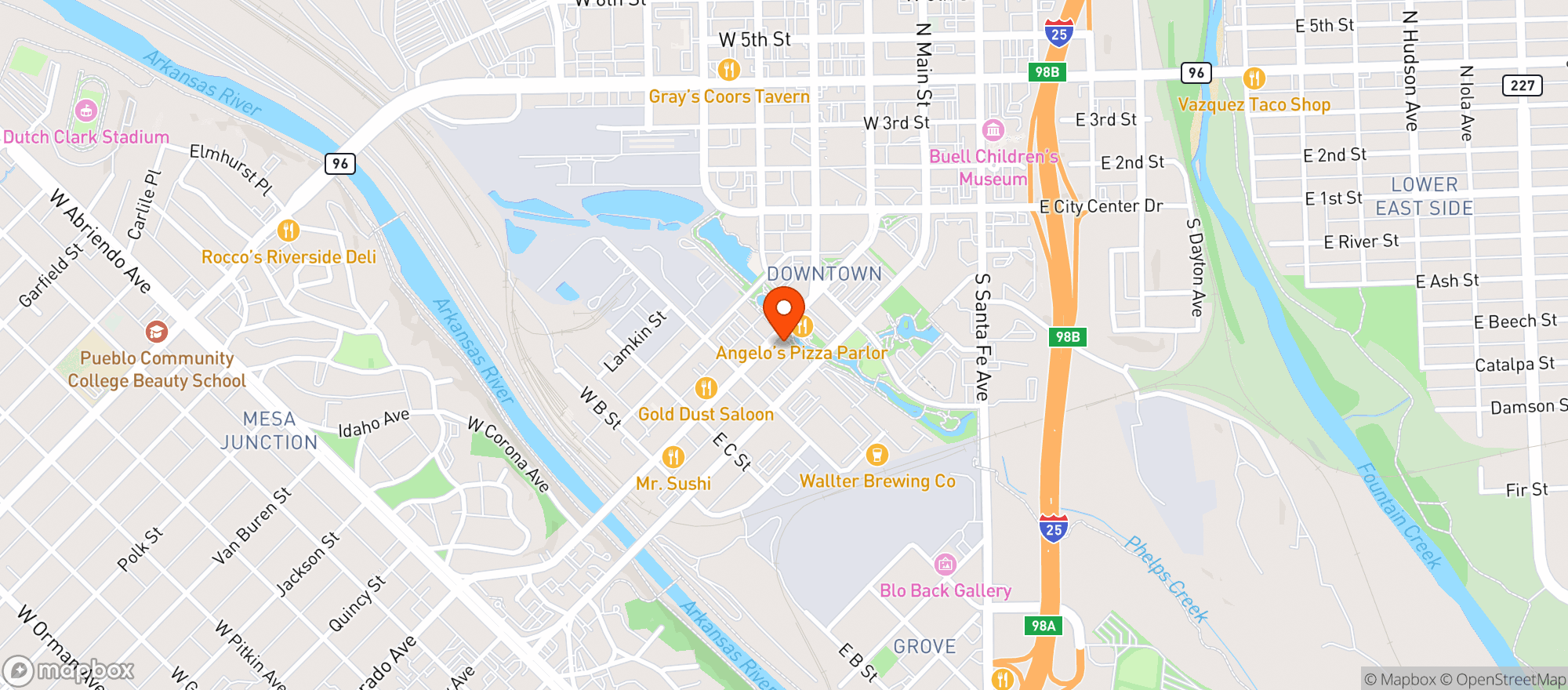 Map showing The River Wok