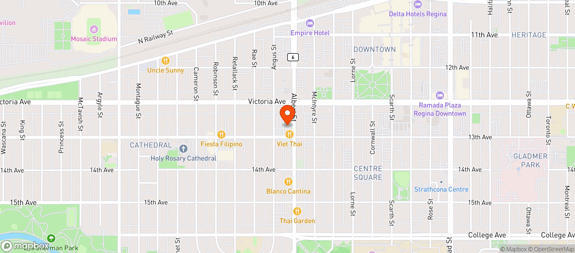 Map showing Cathedral Social Hall