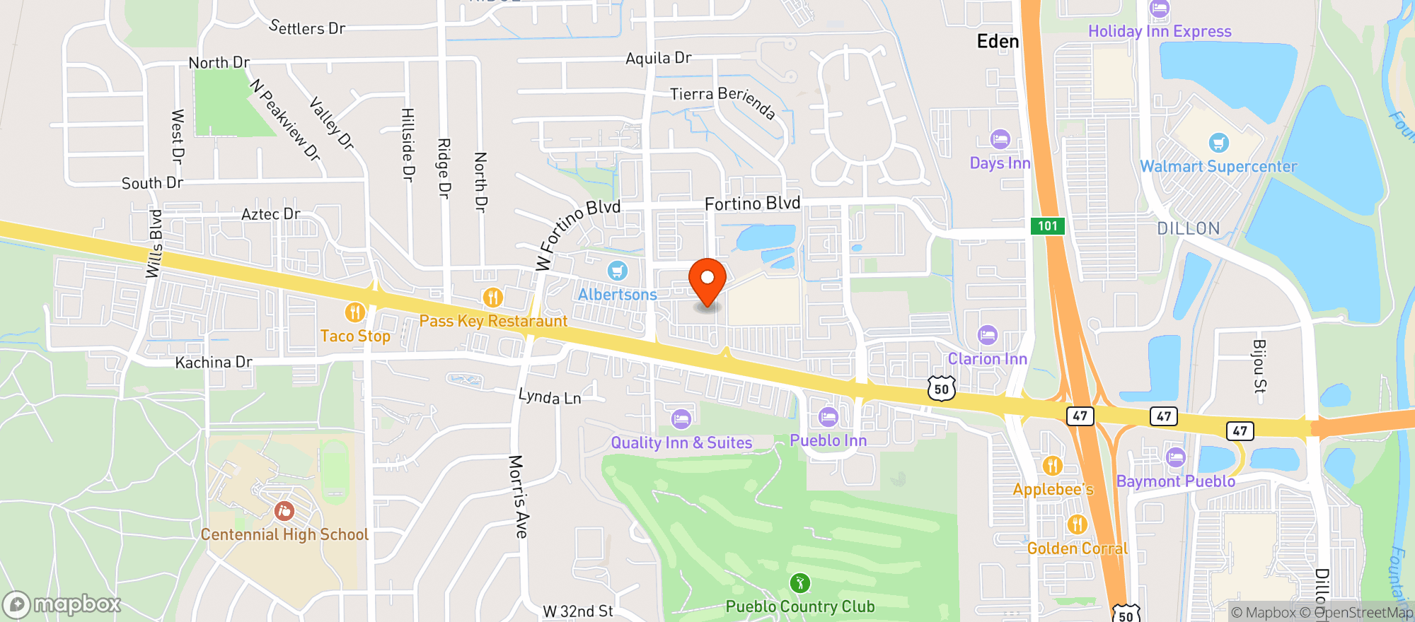 Map showing Spanky's Liquor World