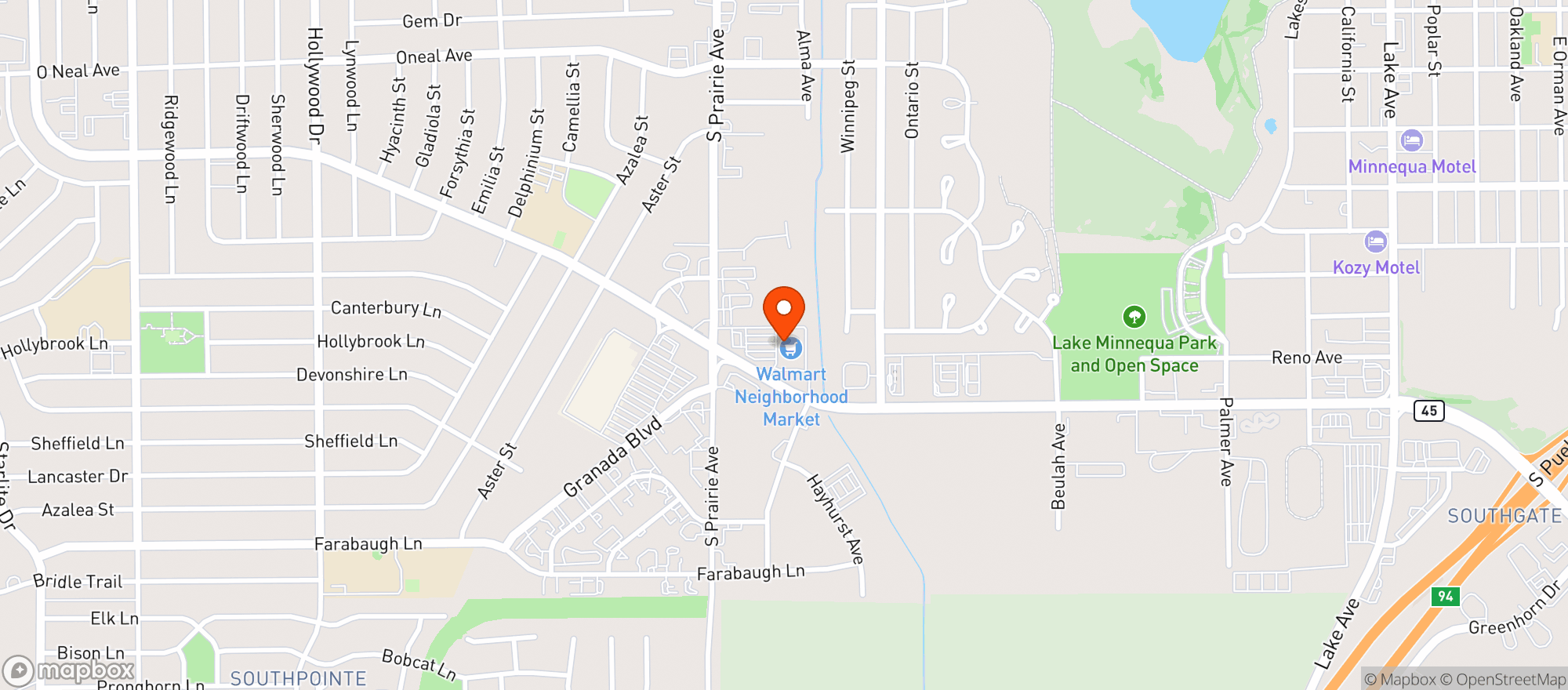 Map showing Walmart 5828