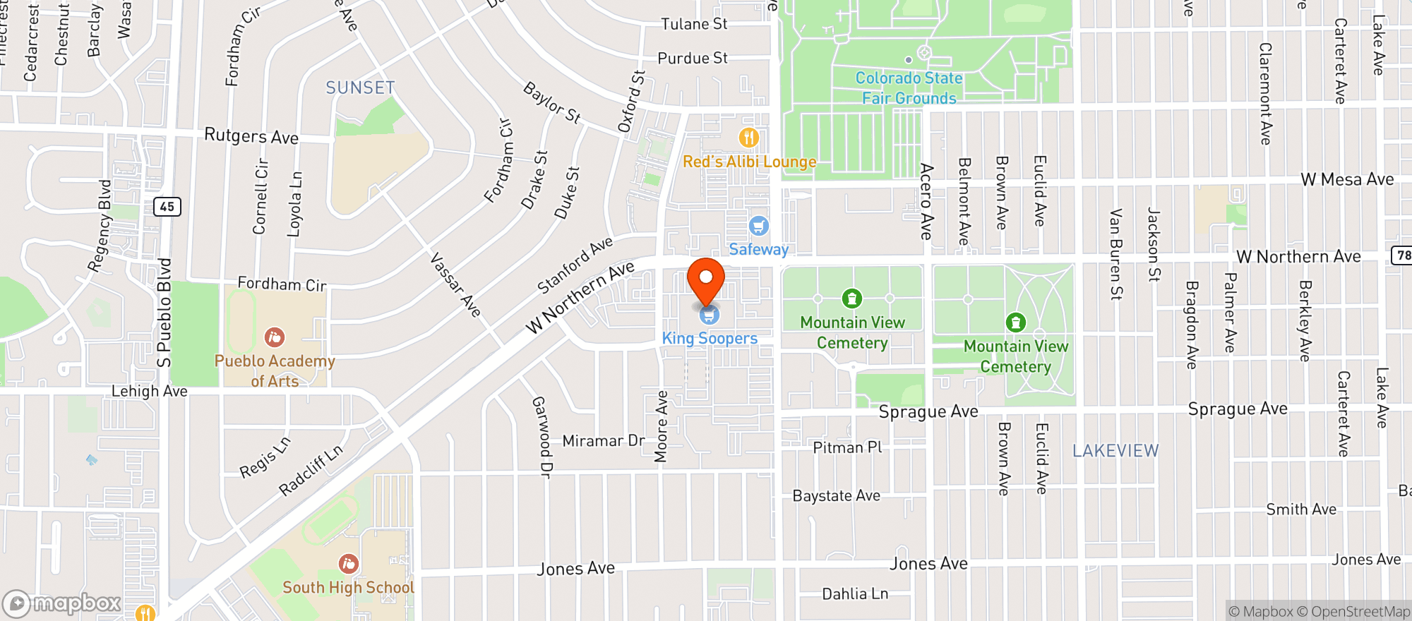 Map showing Kroger King Soopers