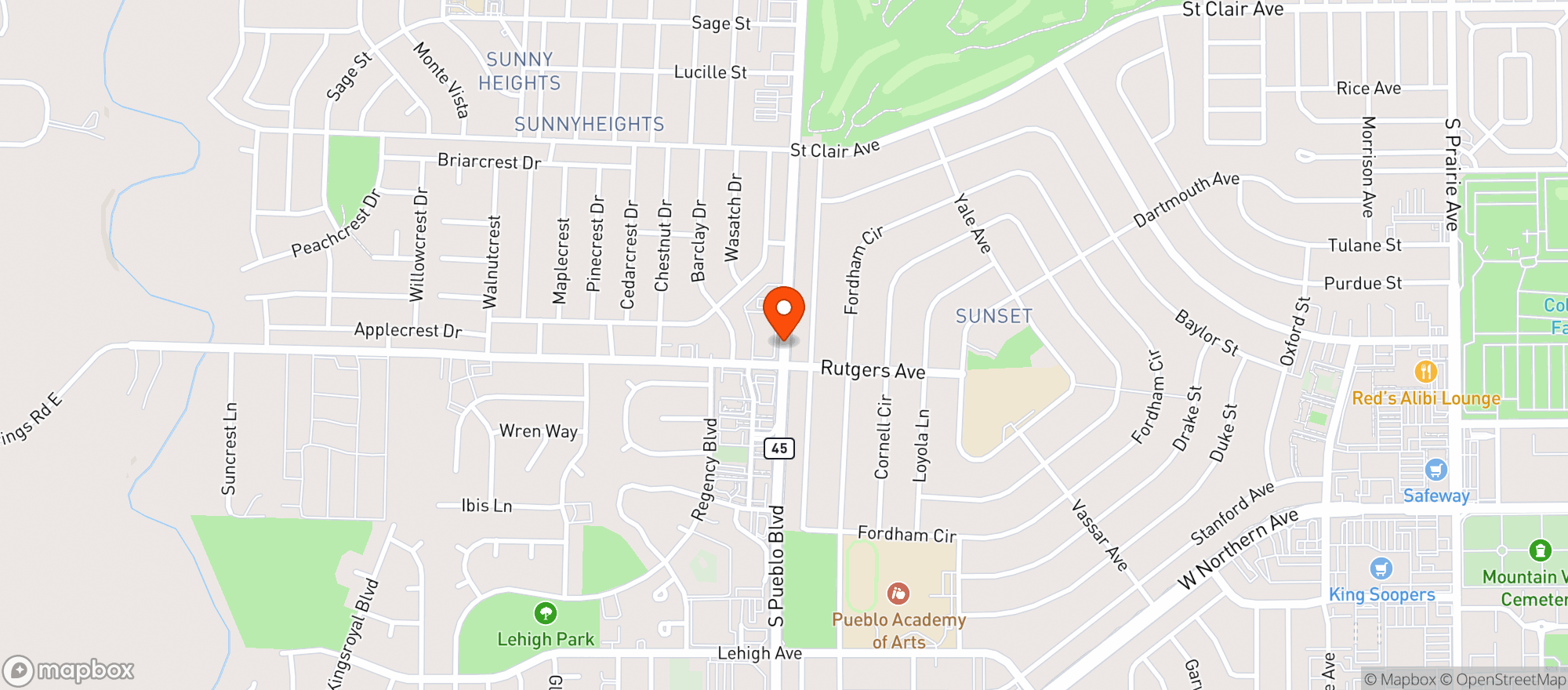 Map showing Super Liquors