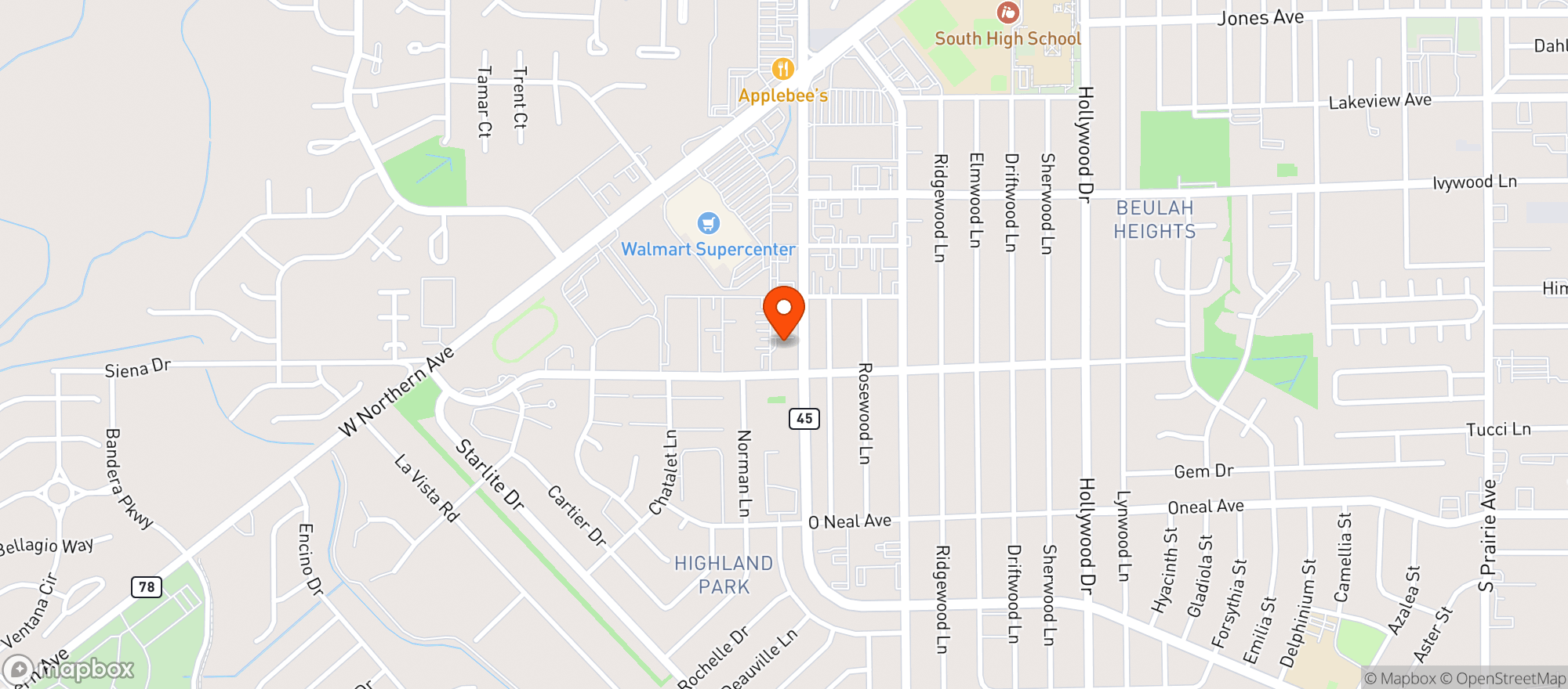 Map showing Big Bear Wine & Liquor- Pueblo