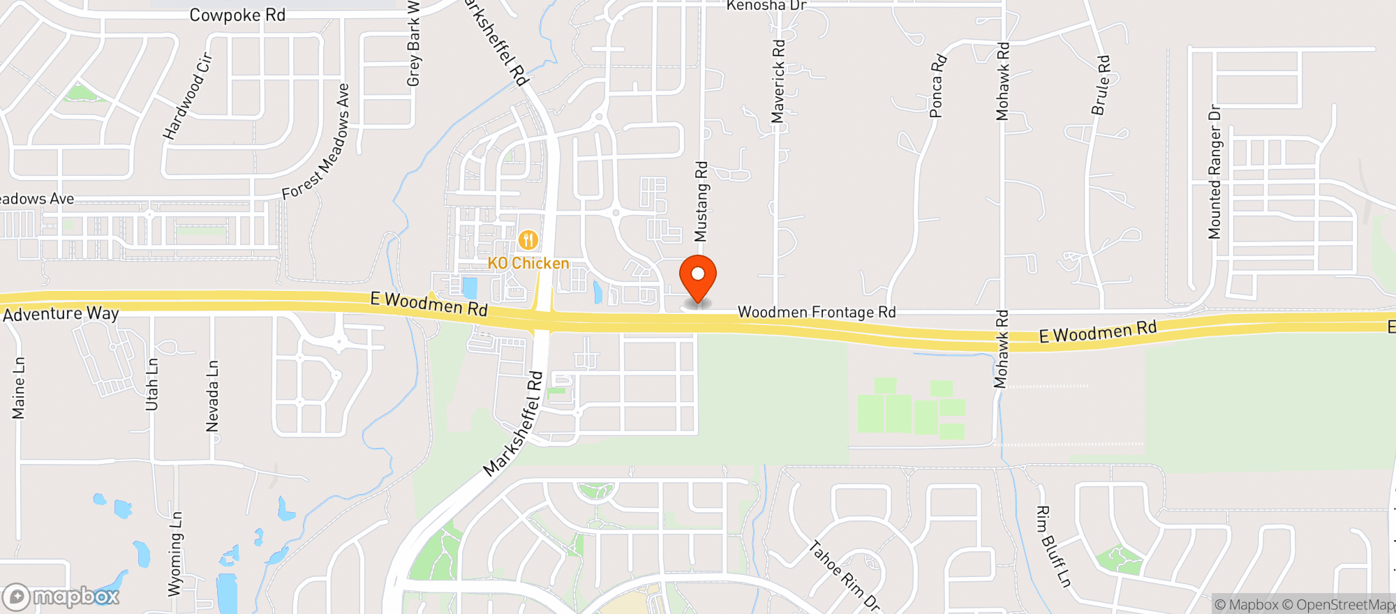 Map showing Woodmen Heights Liquor