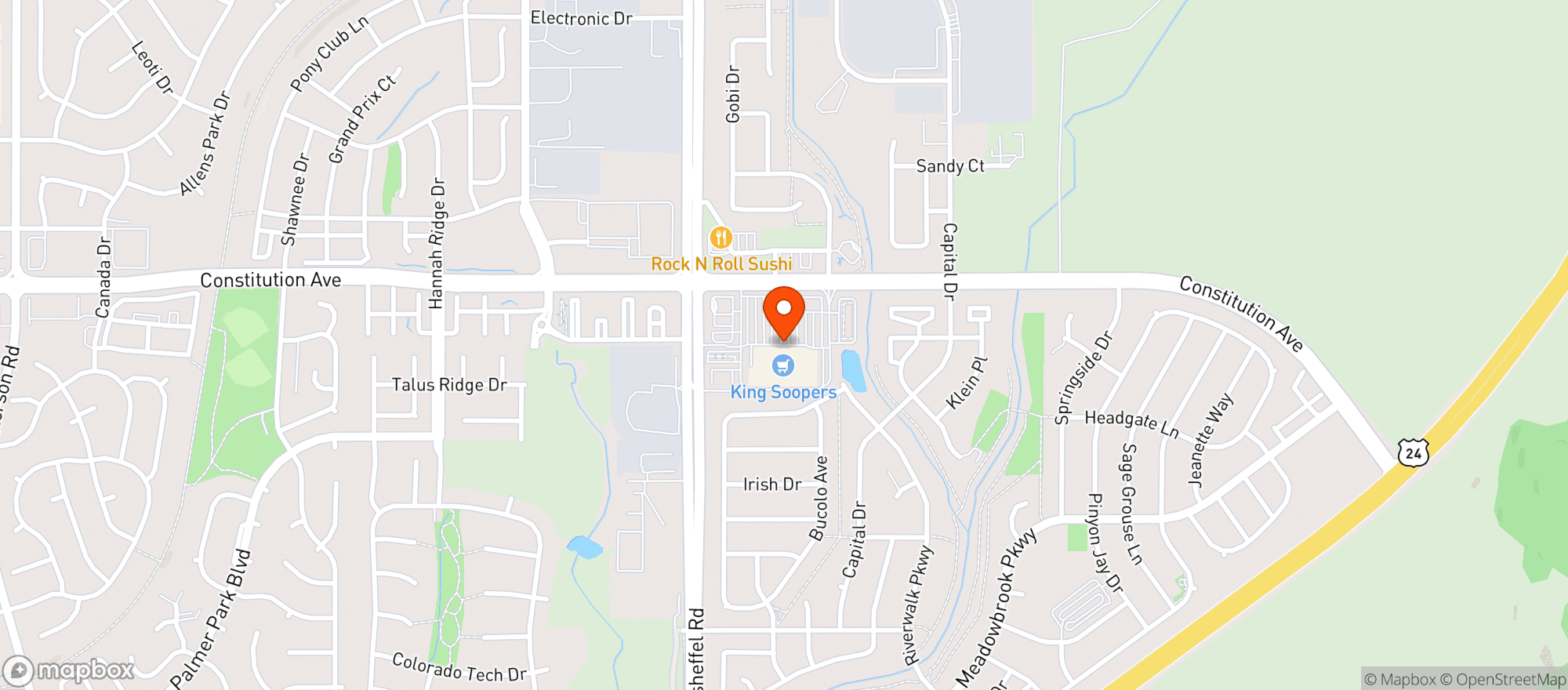 Map showing King Soopers