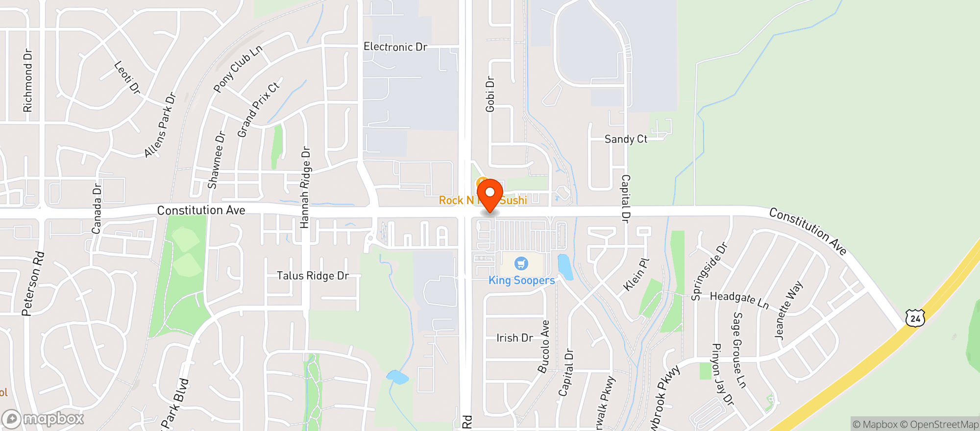 Map showing King Soopers Marketplace