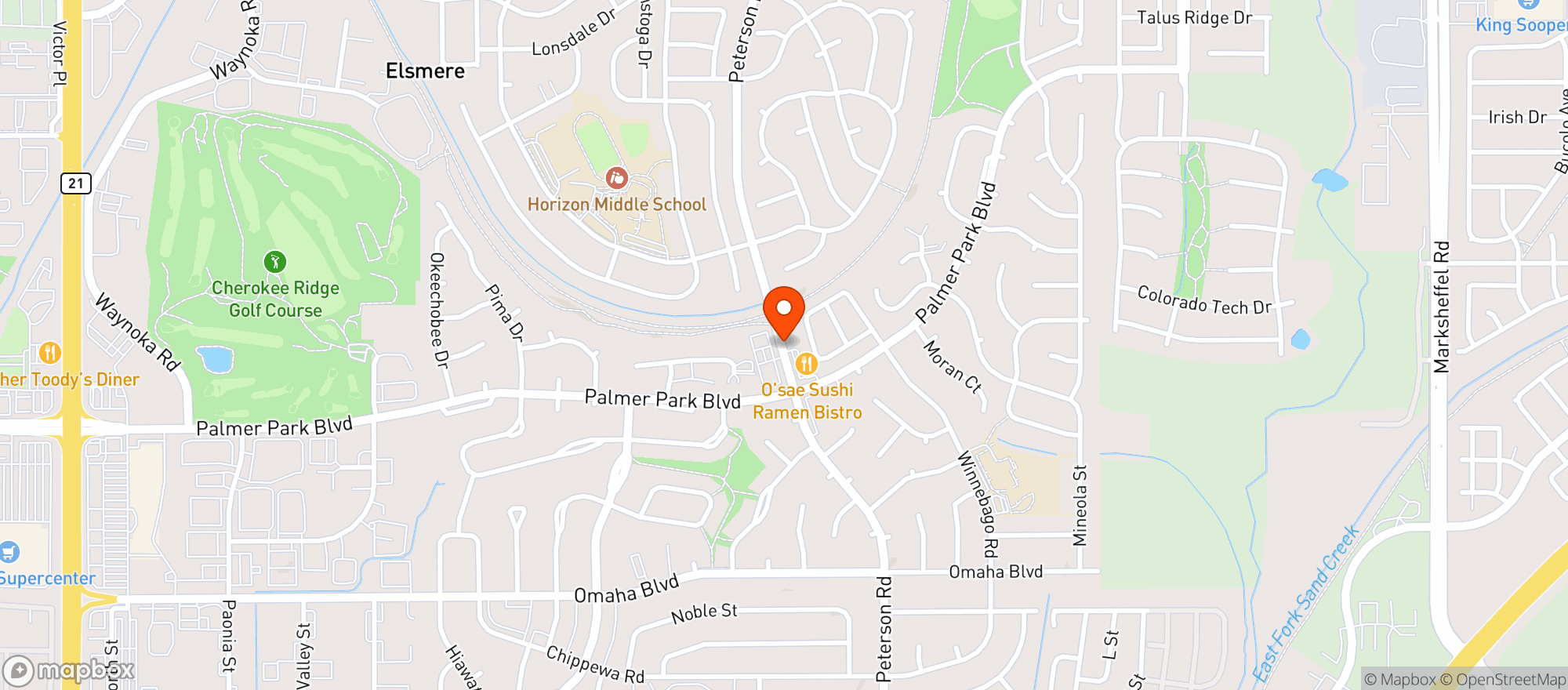 Map showing Aries Liquors