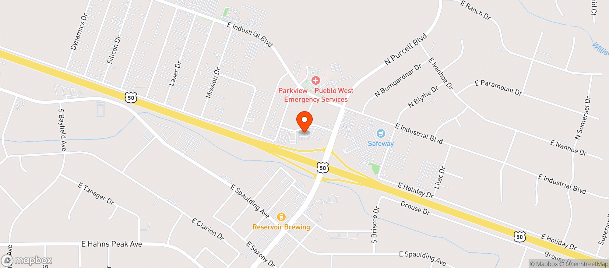 Map showing Big Bear Wine & Liquor- Pueblo West