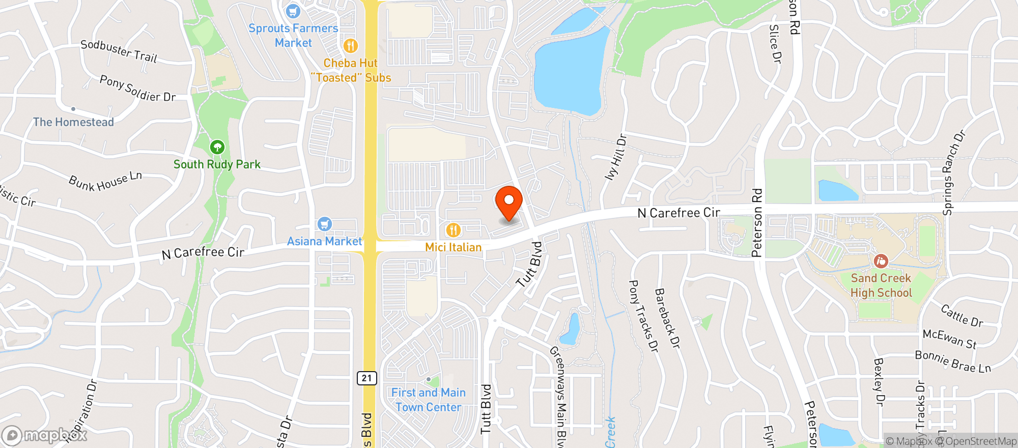 Map showing SPRINGS LIQUOR OUTLET