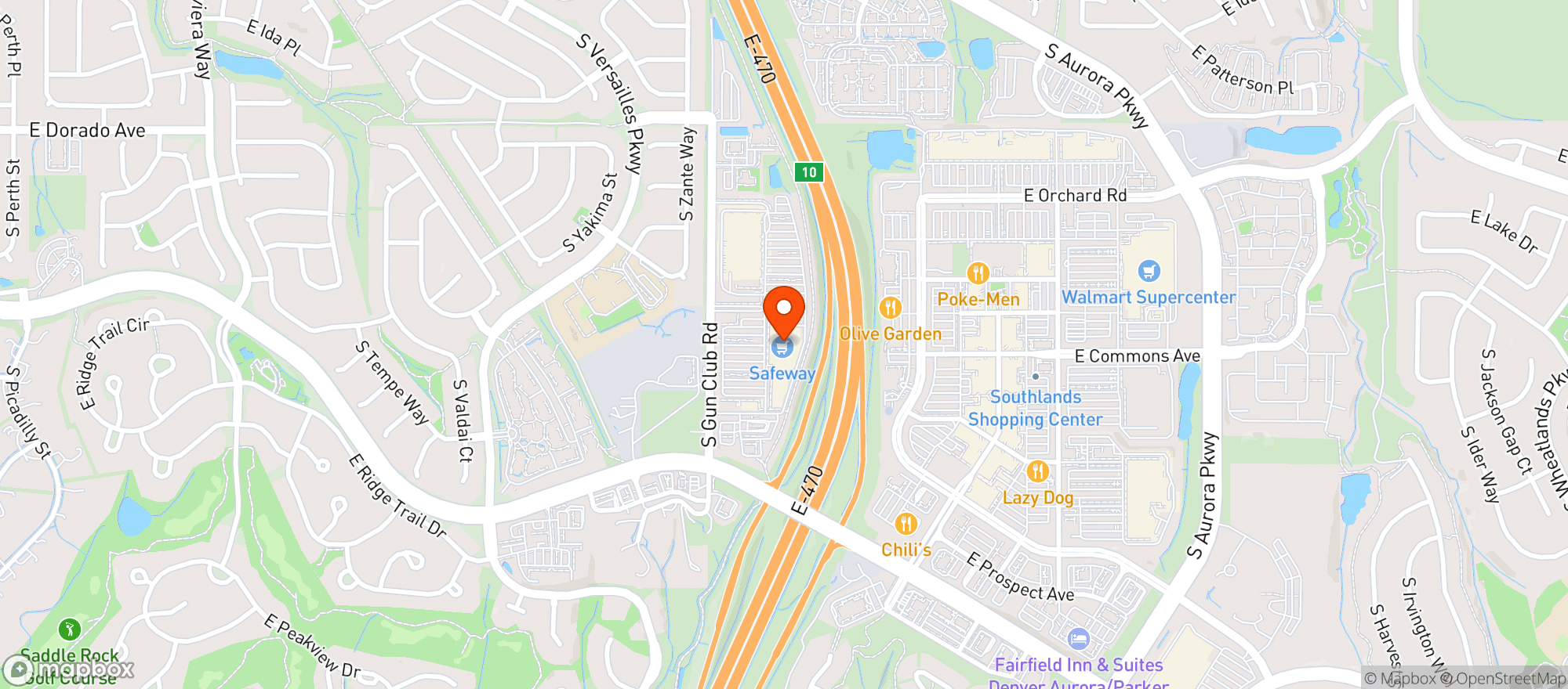 Map showing Safeway #0899 - Gun Club Rd