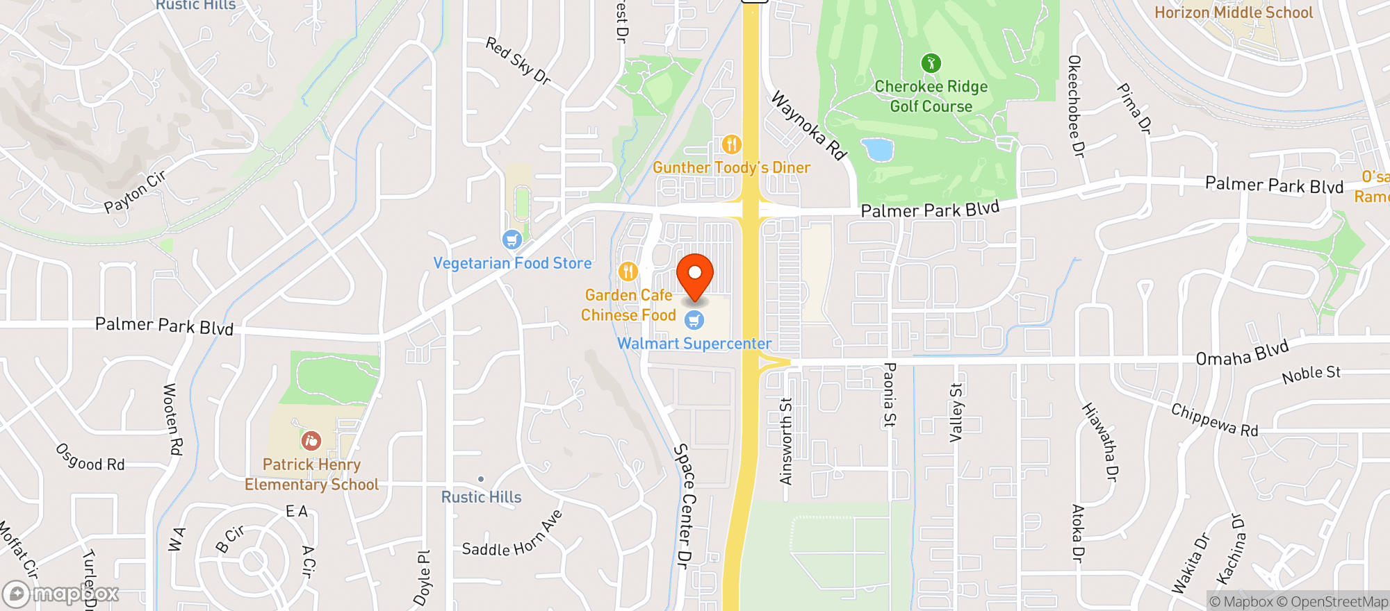 Map showing Walmart 3582