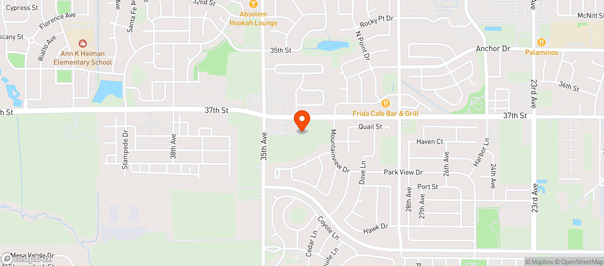 Map showing Coral Bay Wine & Spirits - Evans