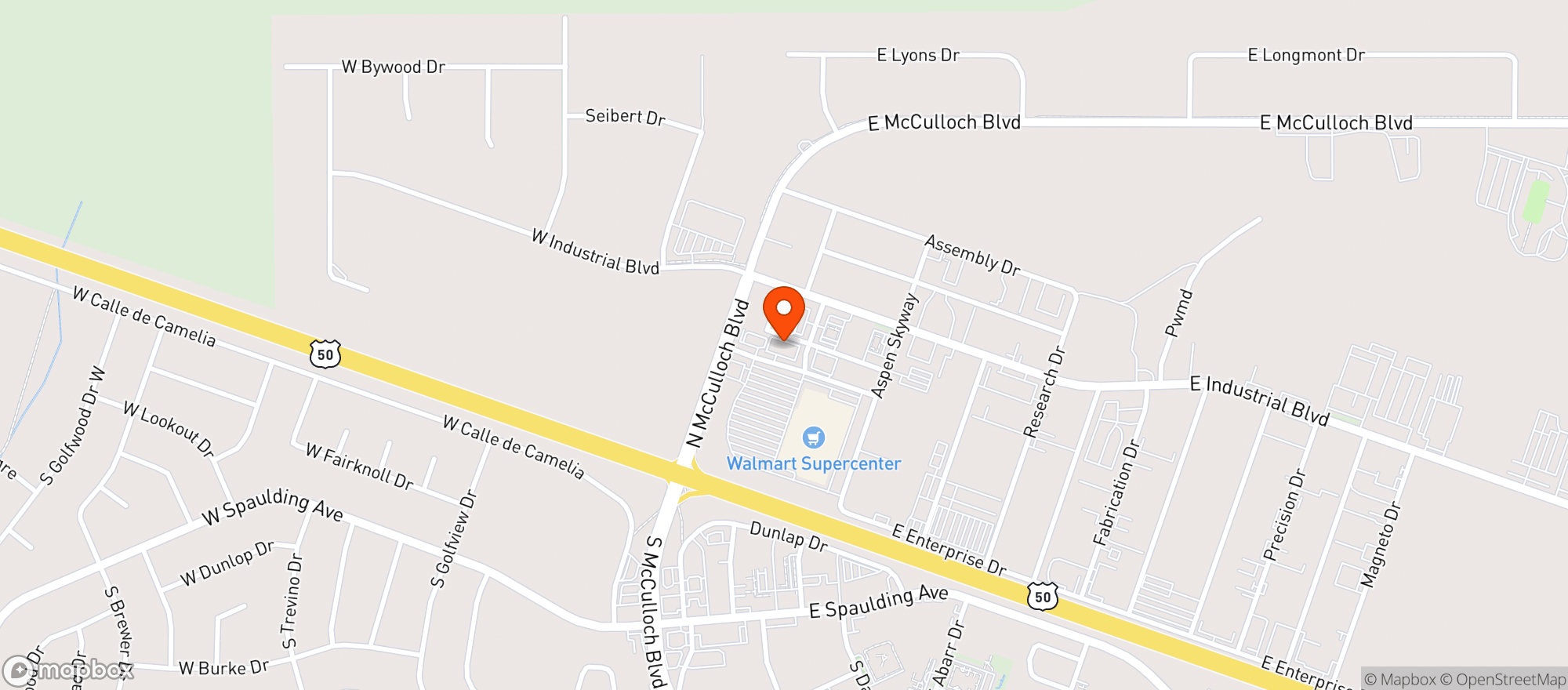 Map showing Warehouse Liquor in Pueblo West