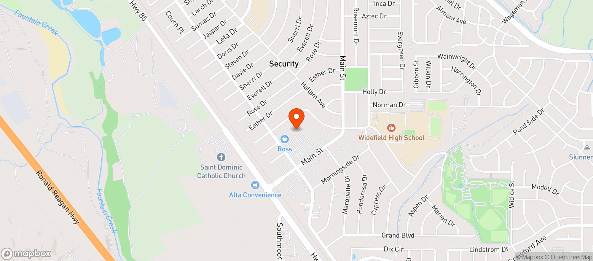 Map showing Security Discount Liquor
