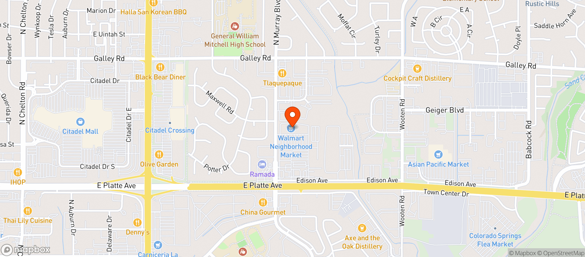 Map showing Walmart 3083