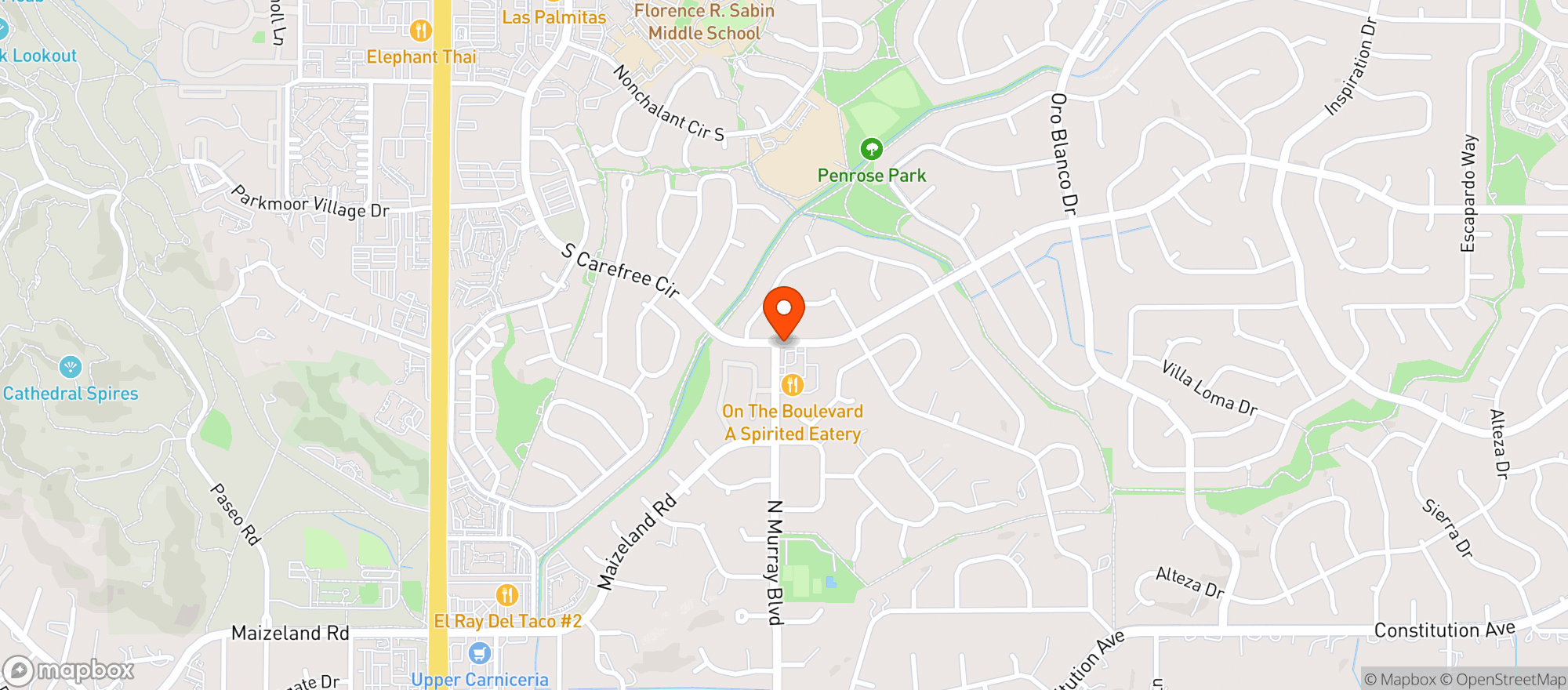 Map showing Casa Amigos Liquor