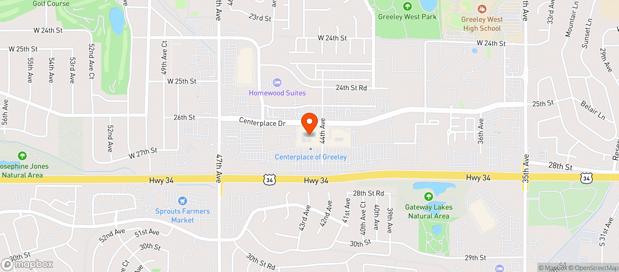 Map showing Target - Greeley