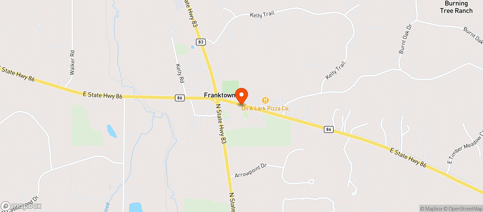 Map showing Franktown Liquors