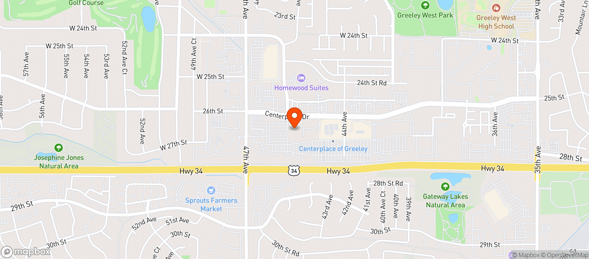 Map showing Safeway #2666 - Centerplace Dr