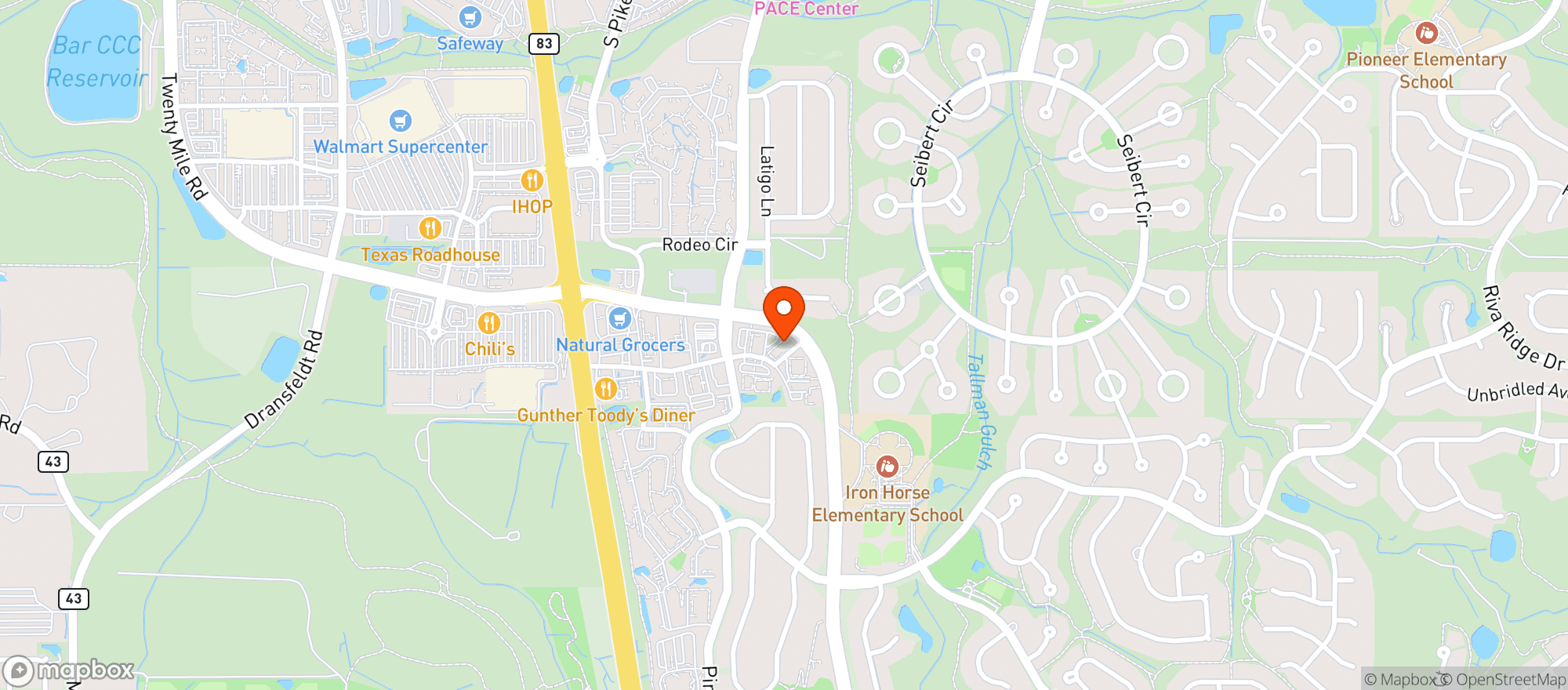 Map showing Hilltop Liquors