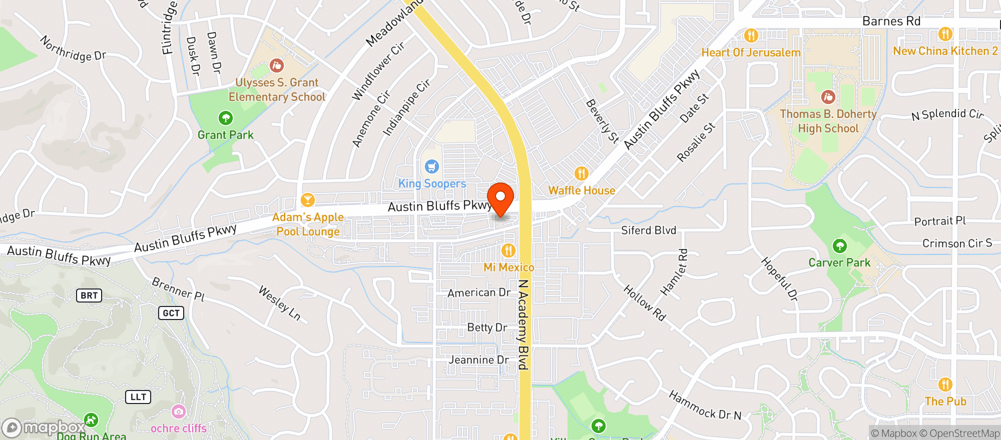 Map showing Best Budz - Colorado Springs