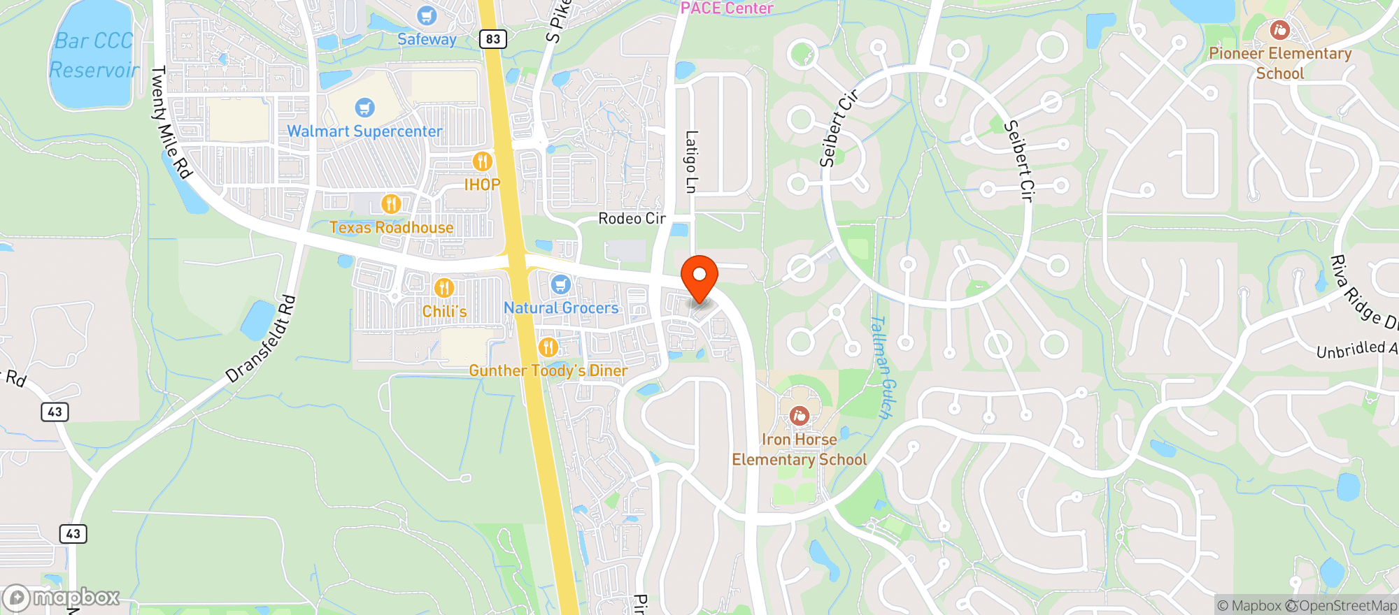 Map showing HILLTOP LIQUOR