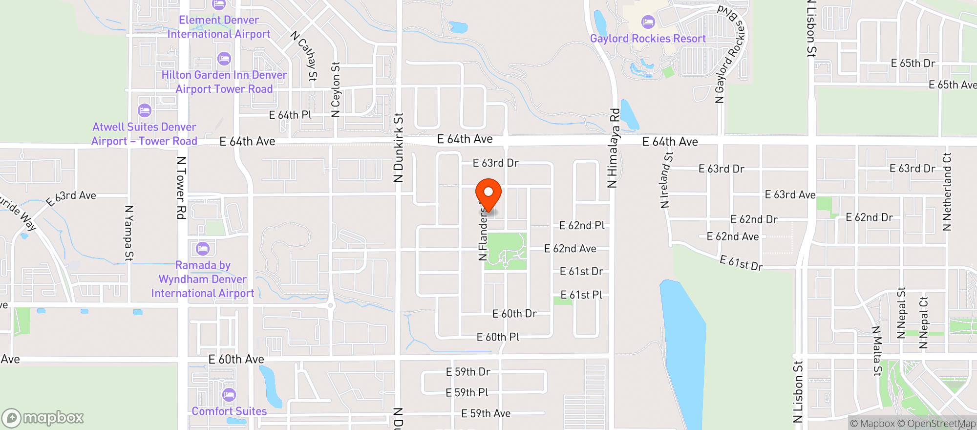 Map showing Gaylord Hotels #dengr