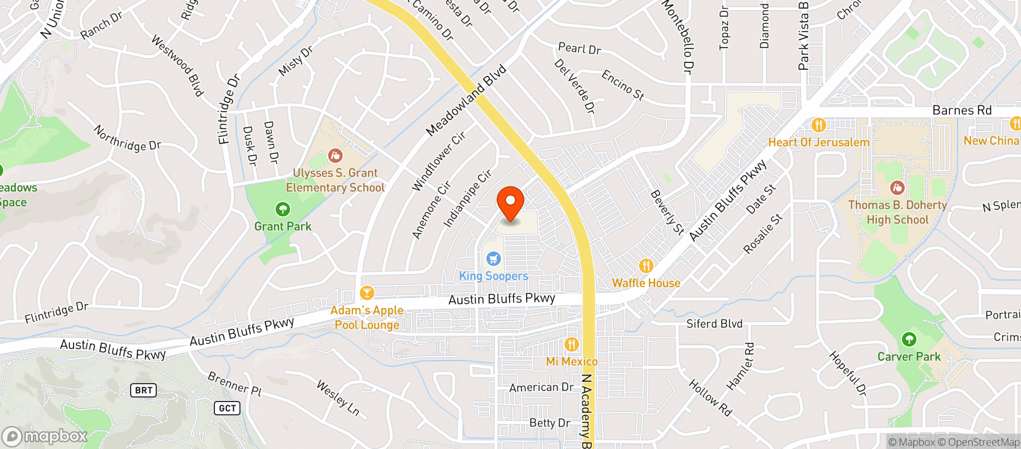 Map showing Veterans Wine & Liquor