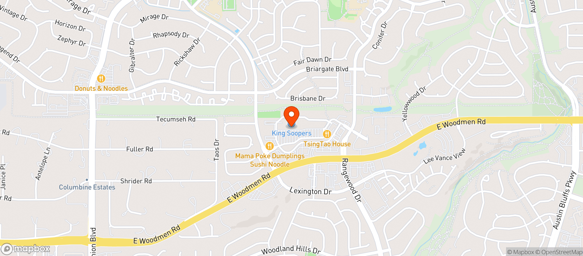 Map showing King Soopers