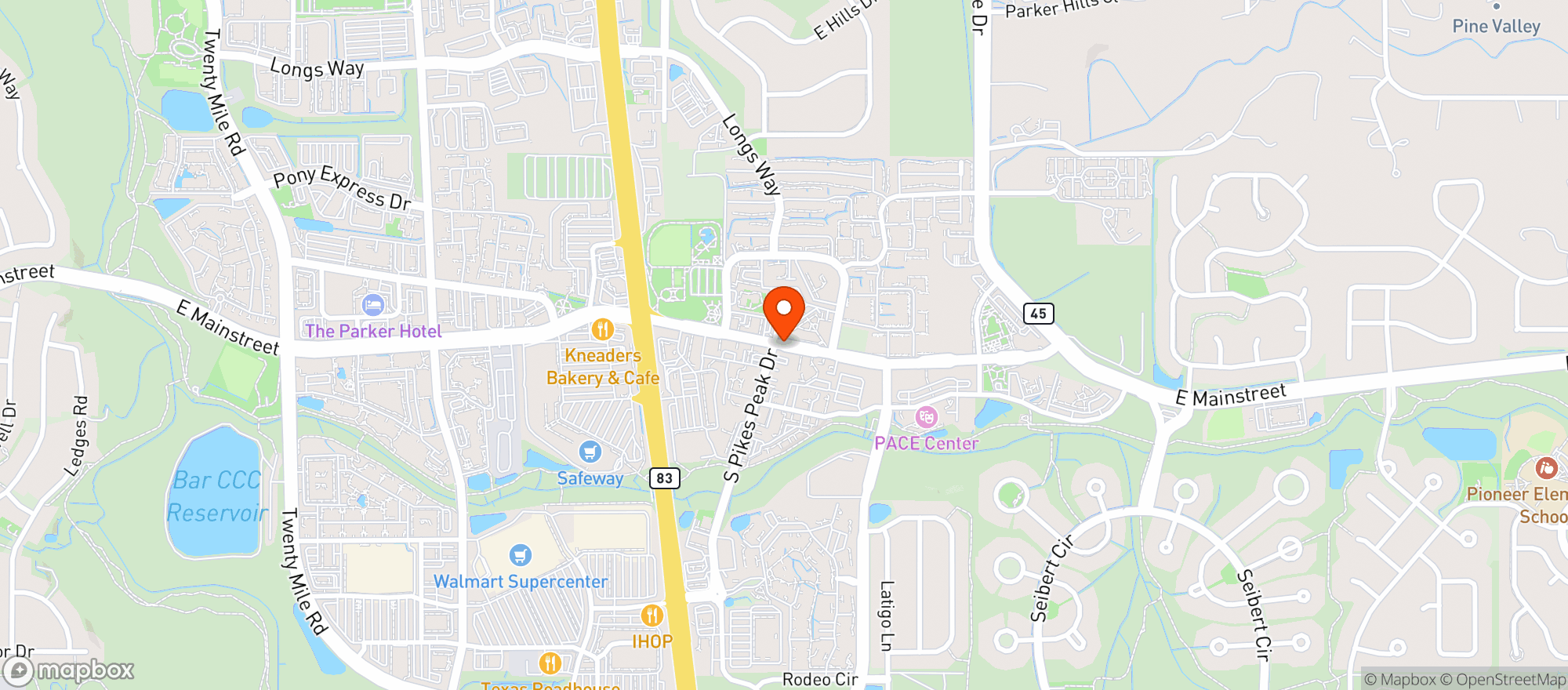 Map showing The Studio At Mainstreet