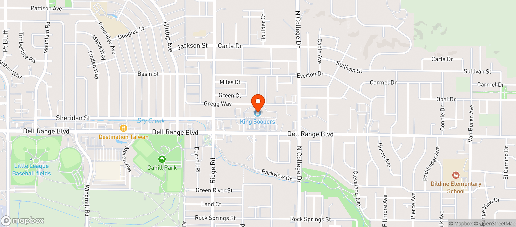 Map showing Kroger King Soopers