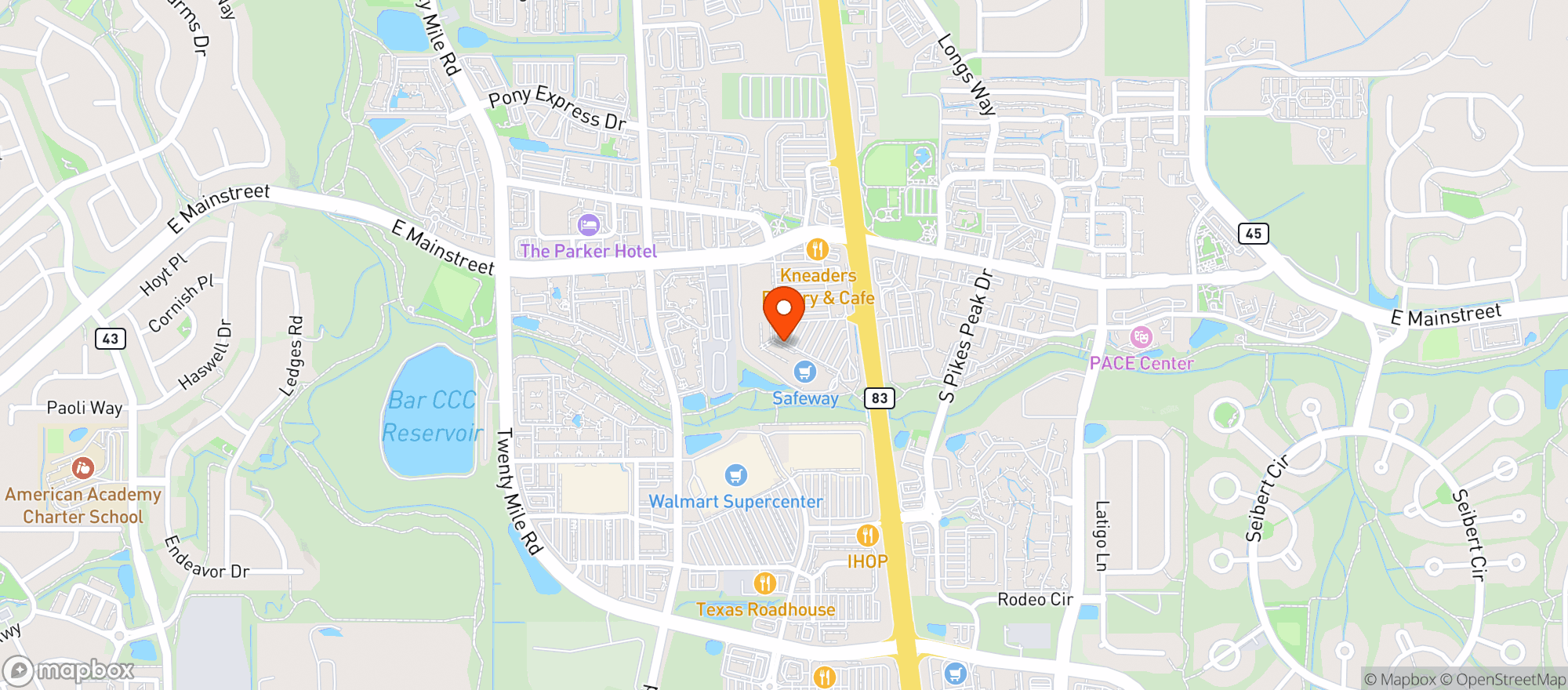 Map showing Safeway