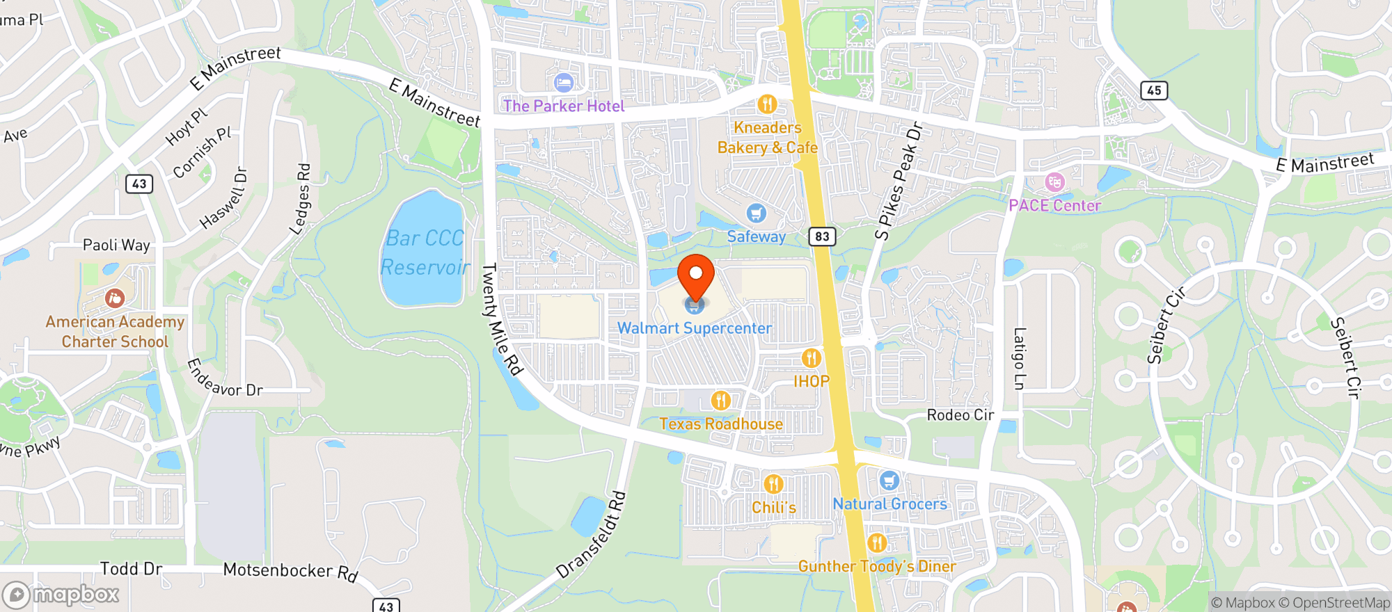 Map showing Walmart 2892