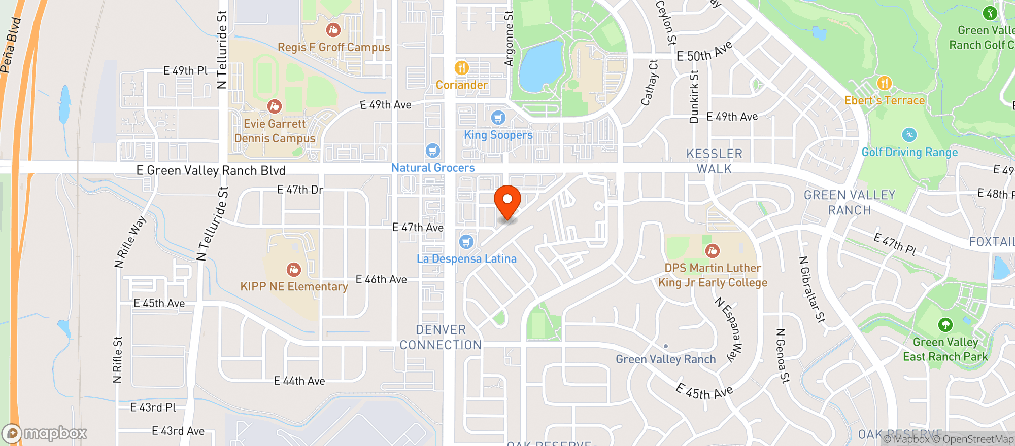 Map showing Native Roots Apothecary - Tower Rd. - Rec