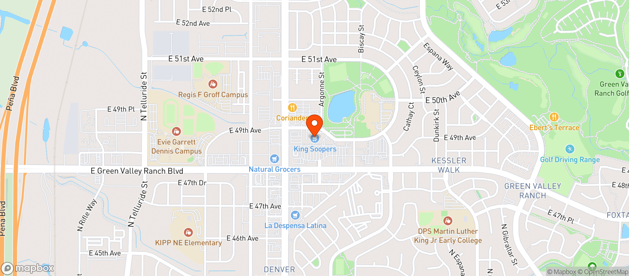 Map showing Kroger King Soopers