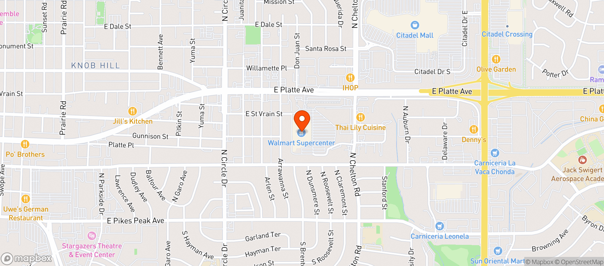 Map showing Walmart Supercenter