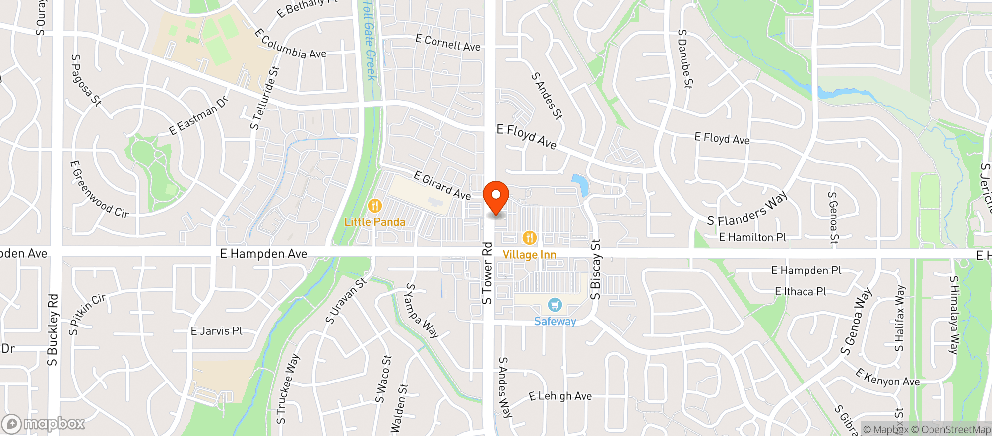 Map showing Natural Grocers by Vitamin Cottage - Natural Grocers by VC_South Aurora (SA) - 00530019
