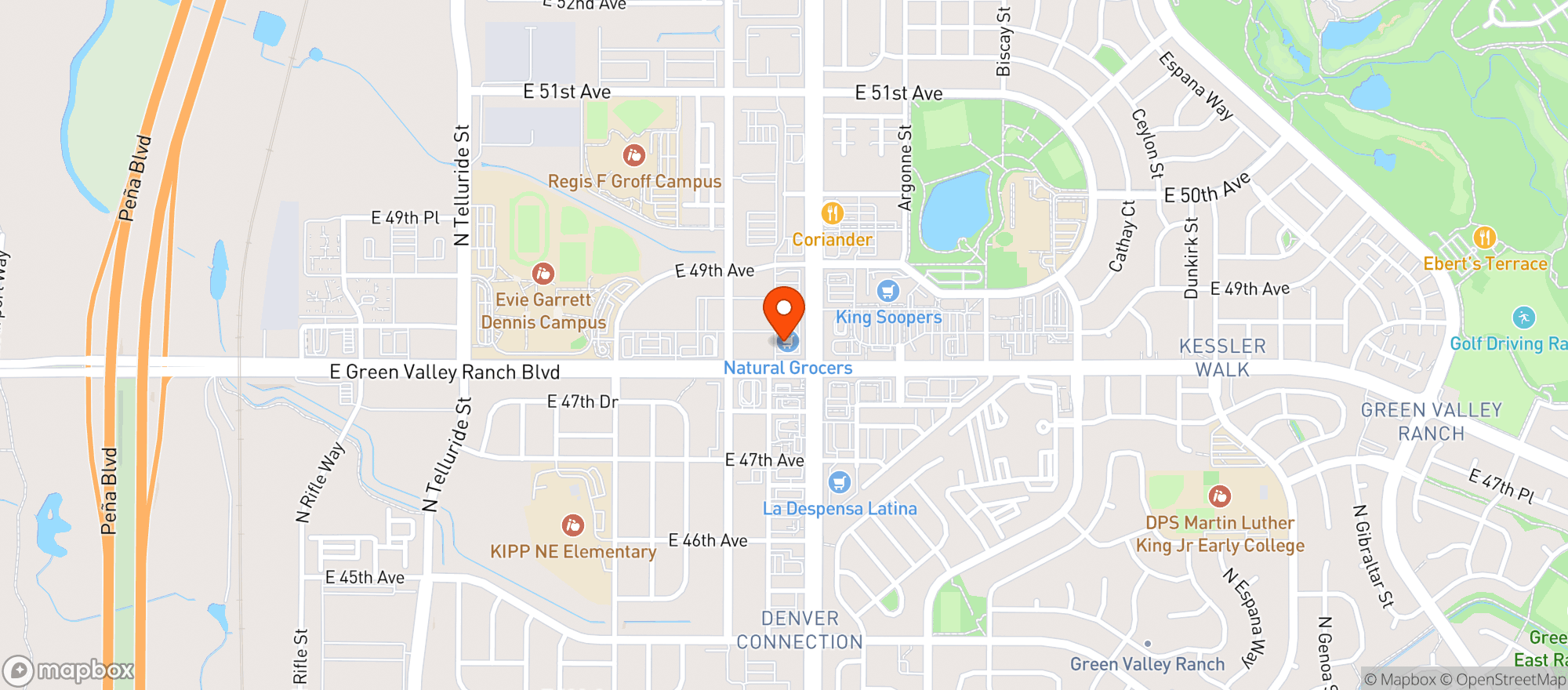 Map showing Natural Grocers By Vitamin Cottage