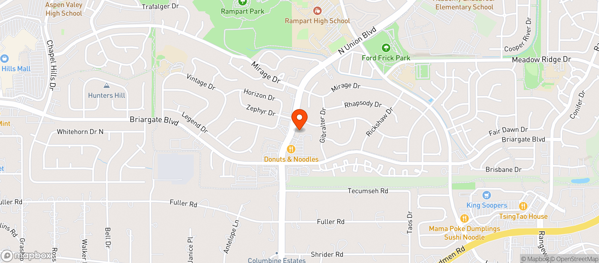 Map showing Rampart Liquors