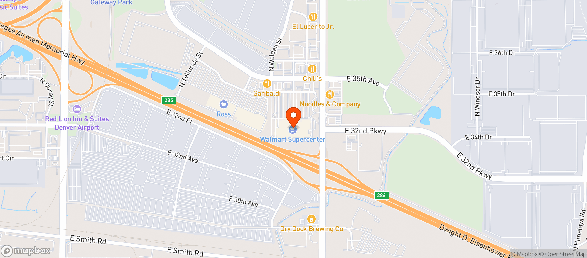 Map showing Walmart 5334
