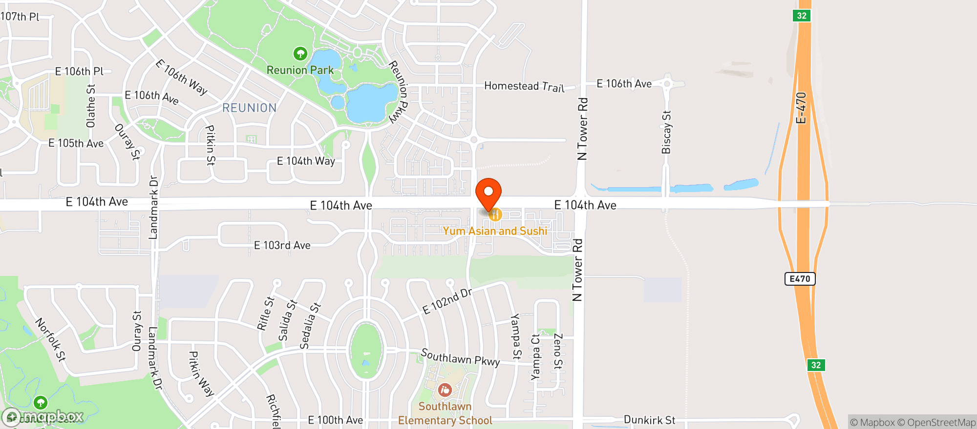 Map showing Reunion Wine & Spirits