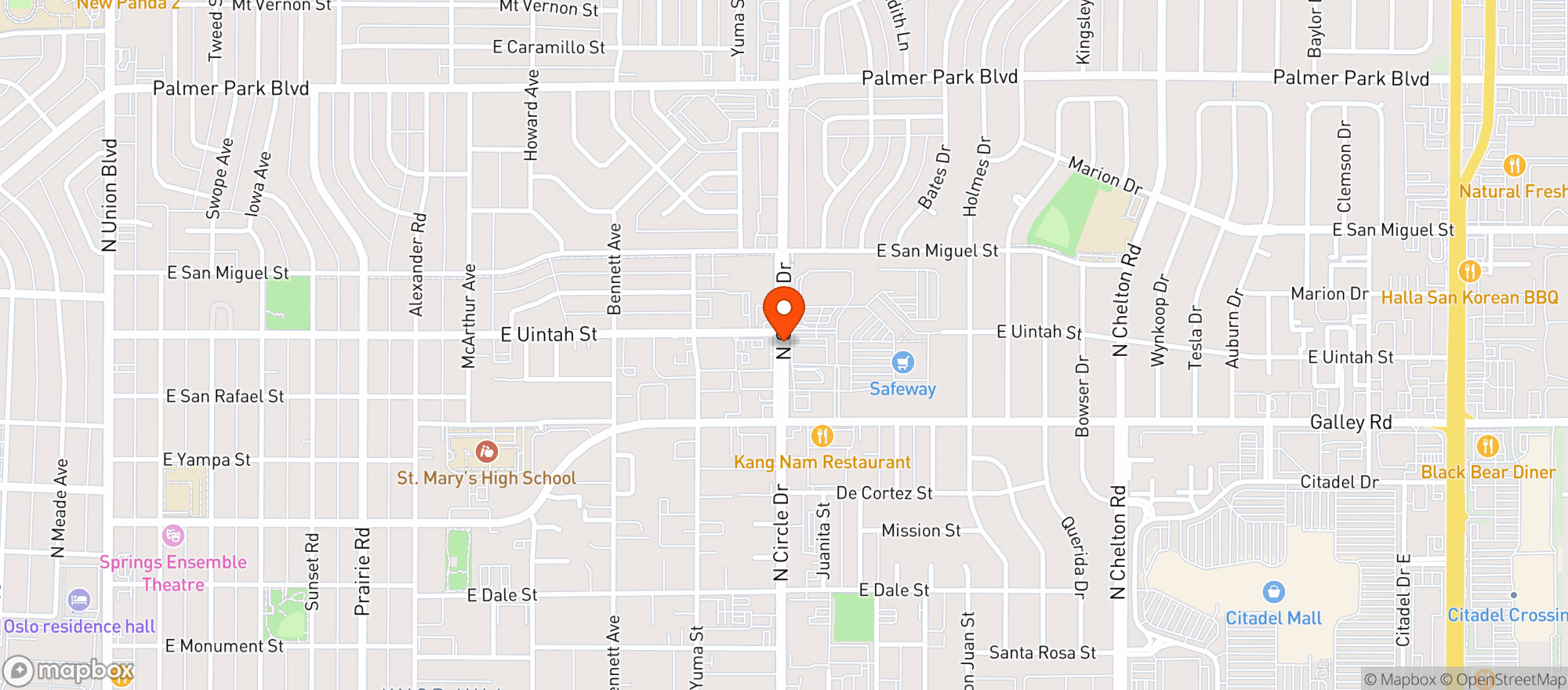 Map showing Safeway