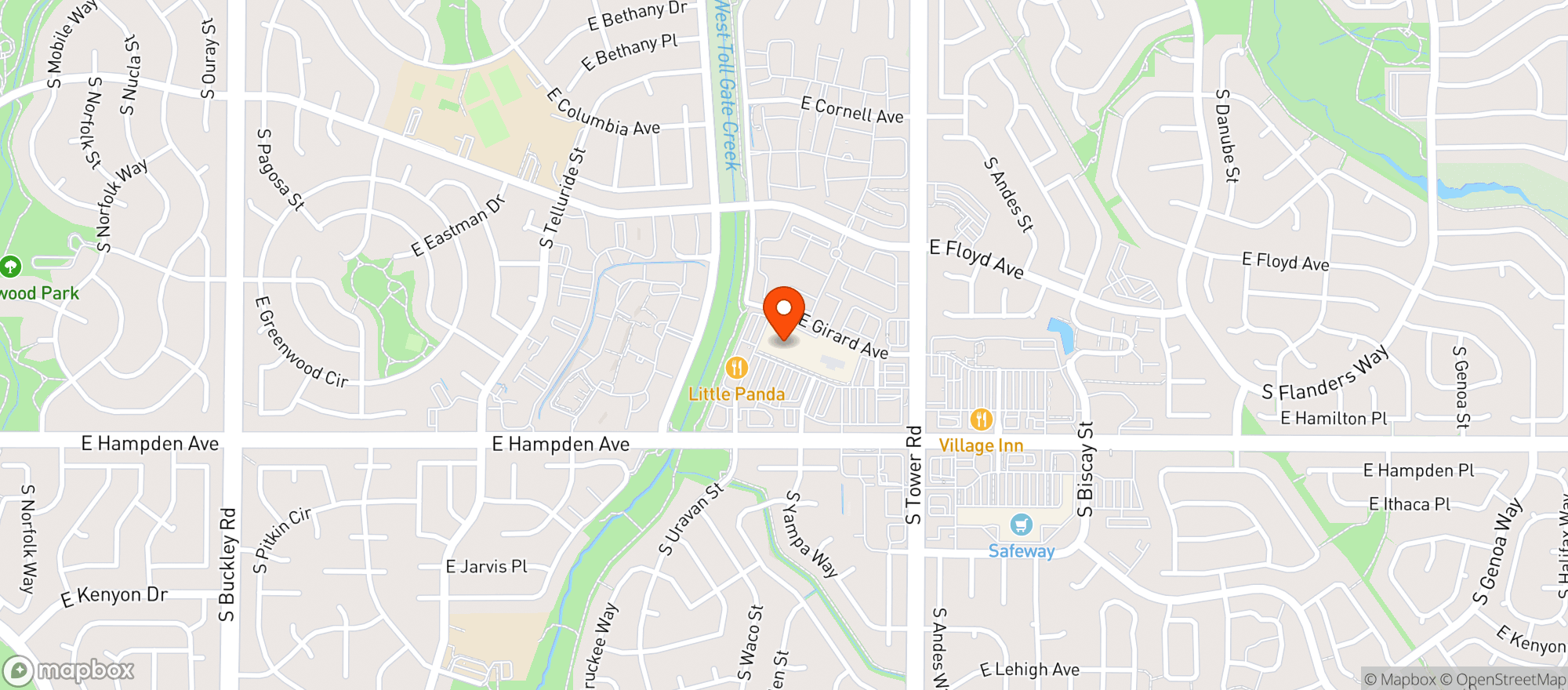 Map showing Kroger King Soopers